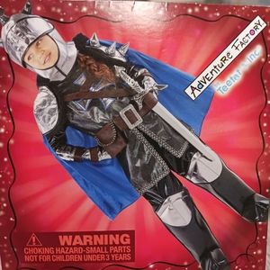 Adventure Factory silver knight kid's costume size 5-6 3pcs